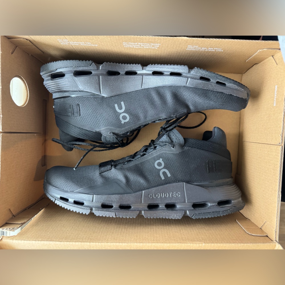 On Women’s 10.5 Cloudnova 2 Black Shoes